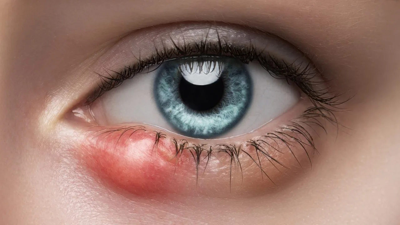 Applying a warm compress to the eyelid